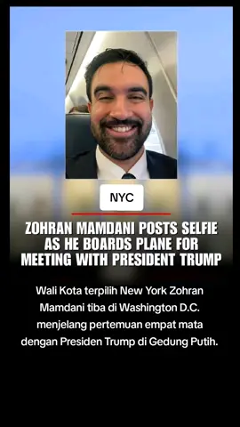 Wali Kota terpilih New York Zohran Mamdani tiba di Washington D.C. menjelang pertemuan empat mata dengan Presiden Trump di Gedung Putih.semoga pertemuan ini lancar dan baik baik saja #zohranmamdani #newyork #fyp #viral #tiktok 