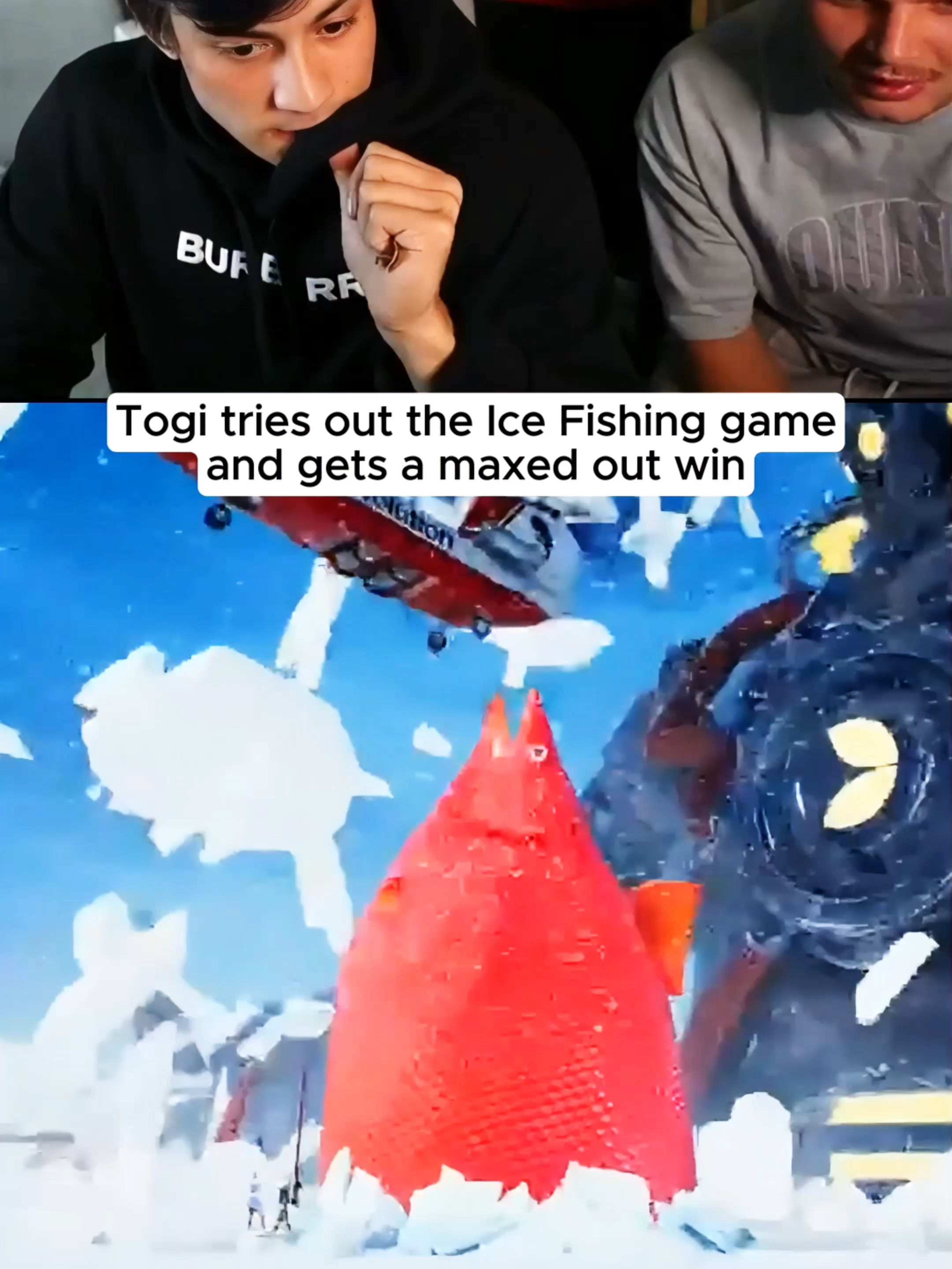 Togi tries out the Ice Fishing game and gets a maxed out win 🏆🎣 #kickstreaming