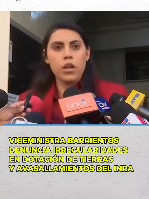 Viceministra Barrientos denuncia irregularidades en dotación de tierras y avasallamientos del INRA El INRA fue intervenido tras detectarse resoluciones irregulares en la dotación de tierras y presuntas instrucciones para permitir avasallamientos en Beni y Pando, informó la viceministra Andrea Barrientos 🚨🌱. Las autoridades iniciarán auditorías y procesos junto a la Fiscalía, reafirmando la política de cero tolerancia a la corrupción. #INRA #Bolivia #Beni #Pando #Investigación #Avasallamientos#RedPatriaNueva