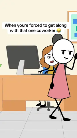 When youre forced to get along with that one coworker #worklife #funny #work #funnyanimation #pyf 