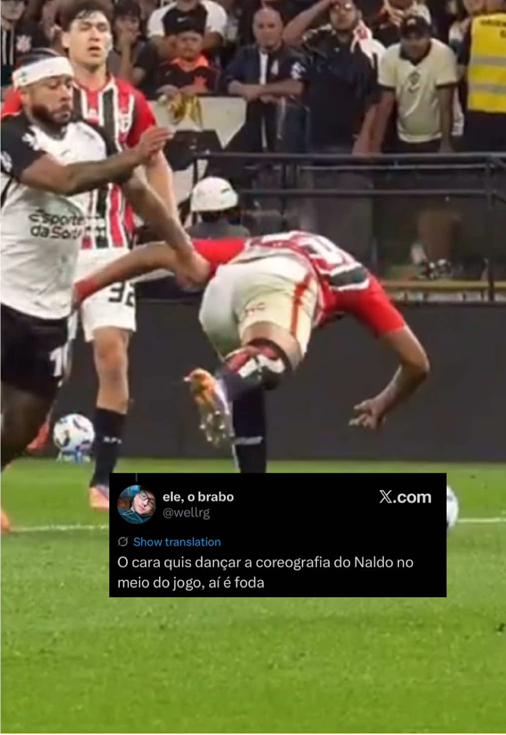 o drible que o zagueiro do são paulo tomou do memphis 😂😂😂 #corinthians #saopaulo #edit #memphisdepay #gol 