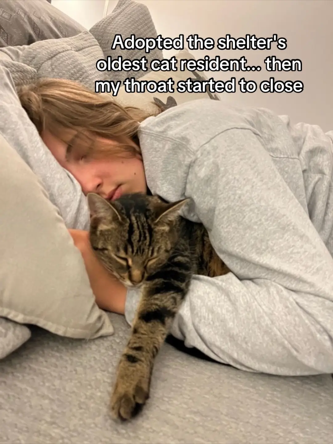 Adopting the shelter's oldest and longest cat resident came with challenges, but it was all worth it. #catlover #sheltercat #adoptdontshop #catsoftiktok 