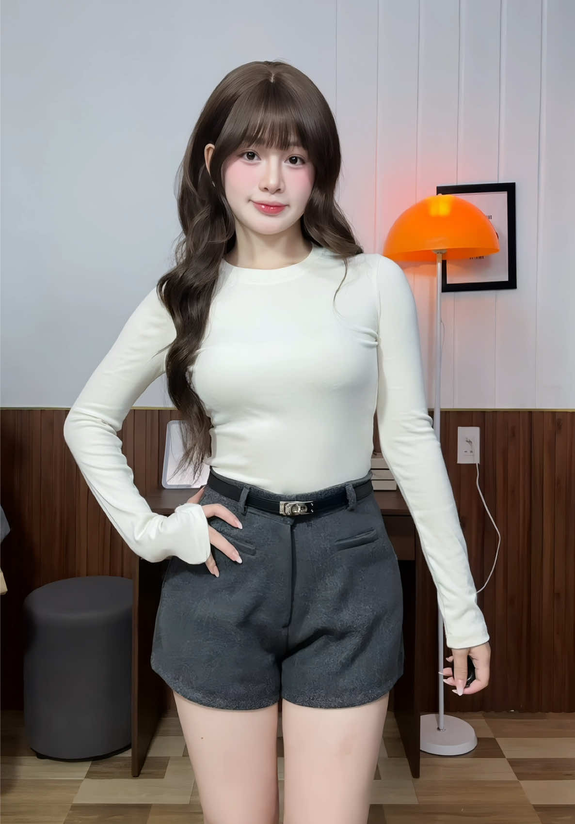 Quần short dạ này phối gì cũng hợp ấy chân ái nha #xuhuong #quanshortda #review #phoidoxinh #outfitideas 