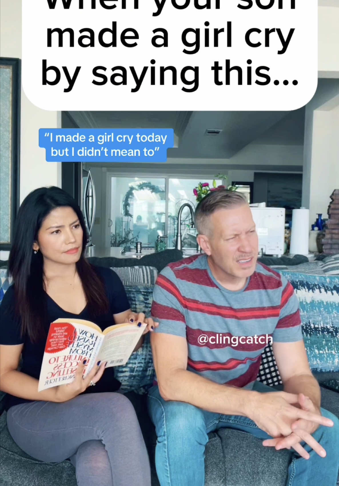 Oh no he didn’t😅 #dadjokes #husbandwifecomedy #couplecomedy #clingcatch #fyp SC:jeremy_littel