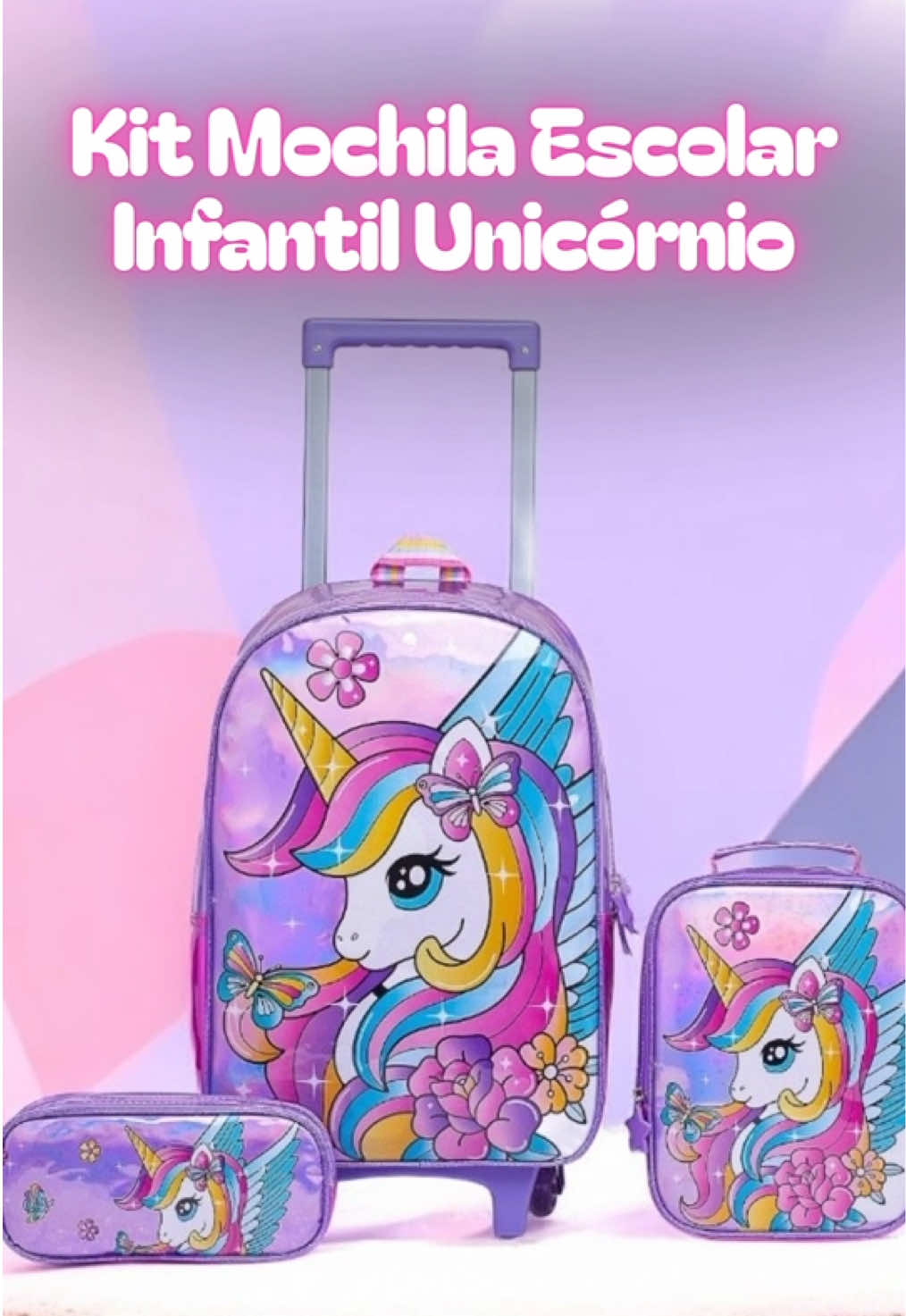 Mega kit Mochila Escolar Infantil Unicórnio 🎒🦄  #kitescolar #MochilaUnicórnio #lancheiraescolar #estojo #mochilainfantil  @MagaluShoppest  @MagaluShoppest  @MagaluShoppest 