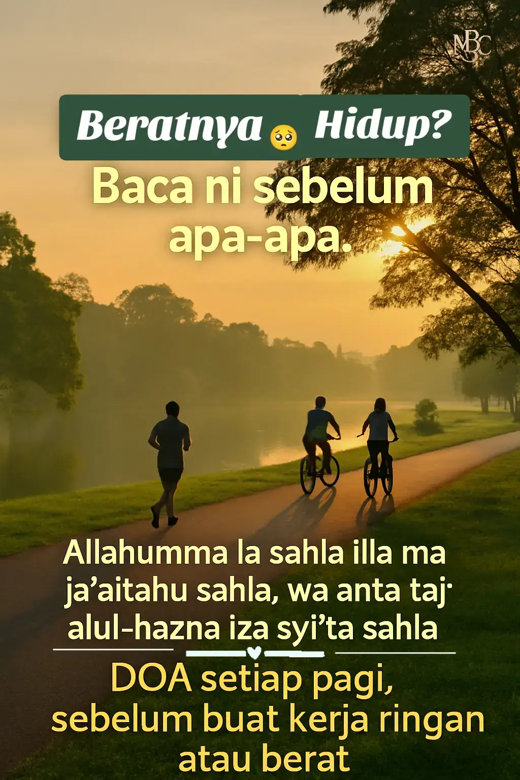 Berat kepala? Berat hati? Berat hidup? Baca ni dulu—Allah lembutkan semuanya. Kadang kita dah cuba semua… tapi tetap rasa susah, serba tak kena. Dalam Islam, ada satu doa yang Nabi ajar untuk melembutkan segala urusan, sama ada kerja ringan atau berat—mental atau fizikal. Doanya berbunyi: “Allahumma la sahla illa ma ja’altahu sahla, wa anta taj’alul-hazna iza syi’ta sahla.” Maksud: “Ya Allah, tiada kemudahan melainkan apa yang Engkau jadikan mudah. Dan Engkau mampu menjadikan kesedihan itu mudah jika Engkau kehendaki.” Doa ini bukan jampi magik—tapi serah diri sepenuhnya kepada Allah. Bila hati lembut, urusan ikut lembut. Bila niat lurus, jalan ikut terbuka. Baca setiap pagi, sebelum mula apa sahaja. Biar Allah memandu sebelum kita bergerak. Kalau selama ni hidup rasa berat, mungkin sebab kita mulakan hari dengan diri sendiri… bukan dengan Dia. Cuba amalkan doa ni setiap pagi—tengok bagaimana Allah mudahkan jalan yang sebelum ni rasa mustahil. Kau selalu baca doa ni tak? Komen “Saya mula hari ini.”👇 #doadipermudahkanurusan #doa  #doaharian #islamicreminder #yeszambc 