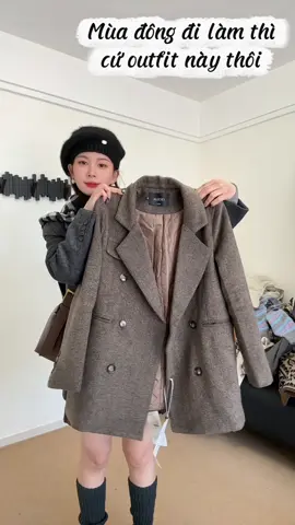 Áo Blazer dạ này form đẹp lại dễ phối đồ lắm luôn #outfit #phoidoxinh #thoitrang #xuhuong 