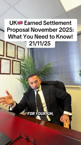 The UK government has announced new Earned Settlement proposals that could change the path to settlement for thousands of migrants. In this video, we break down what the proposals actually mean, who may be affected, and what you should prepare for next. Whether you're on a work route, family route, or private life route, understanding these changes is crucial. Stay informed. Protect your future. If you need tailored advice, contact our team for guidance. #fyp #UKImmigration #ImmigrationUpdates #UKVisa #SettlementUK     