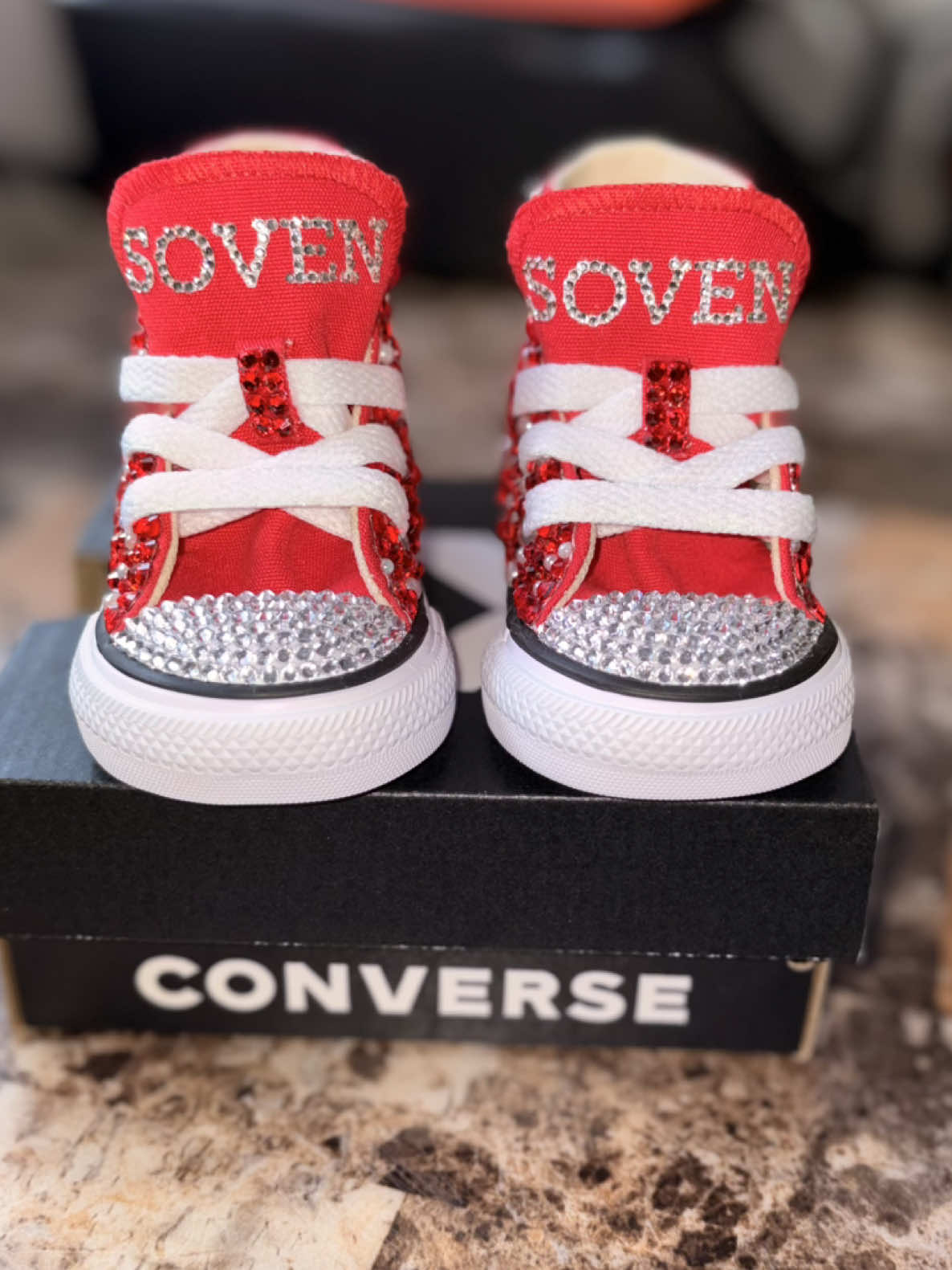 Y’all Betta Watch Baby Soven Shoes 😩🤭  Custom SING Themed Converse ❤️🎤🎼 They Are Soooooo Tiny 🥹 And Cute 🥰😍  #BookMe #CustomsByDaj #Bling #Custom #Fyp 