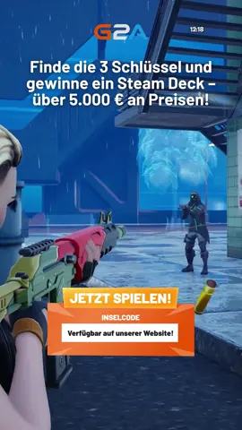 Gewinne Steam Deck OLED-Konsolen und Rabatte bei G2A.COM! Beherrsche unsere Fortnite-Karte. Bist du der Schnellste? Jetzt spielen!