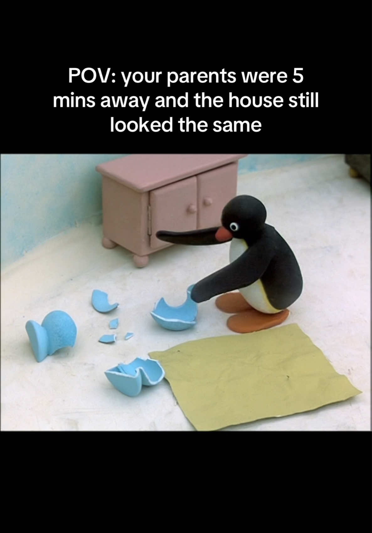 time to shove everything in the closet and under the bed #Siblings #pingu #nootnoot #chores 
