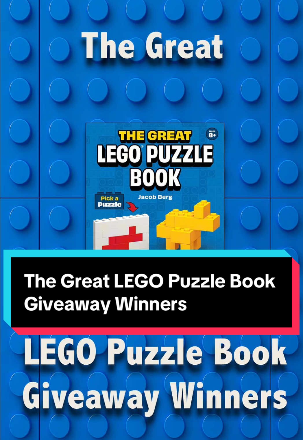 The Great LEGO Puzzle Book Giveaway Winners The Great LEGO Puzzle Book is filled with challenges for you to solve using your own LEGO bricks. Congratutions to our winners - YouWentToJared, Giovanna_unicorn2005, Brick Car Track, theJAG, WhatsCrackinYall, and our grand prize winner Sean of a Brick! To purchase a copy: https://amzn.to/49rqFjK #lego #legopuzzles #legobook #legotiktok 