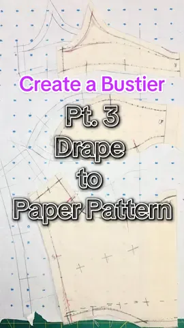 After truing our drape we will transfer our shapes onto paper so we can cut and sew a sample next. #fashiondesign #sewingtiktok #fyp 