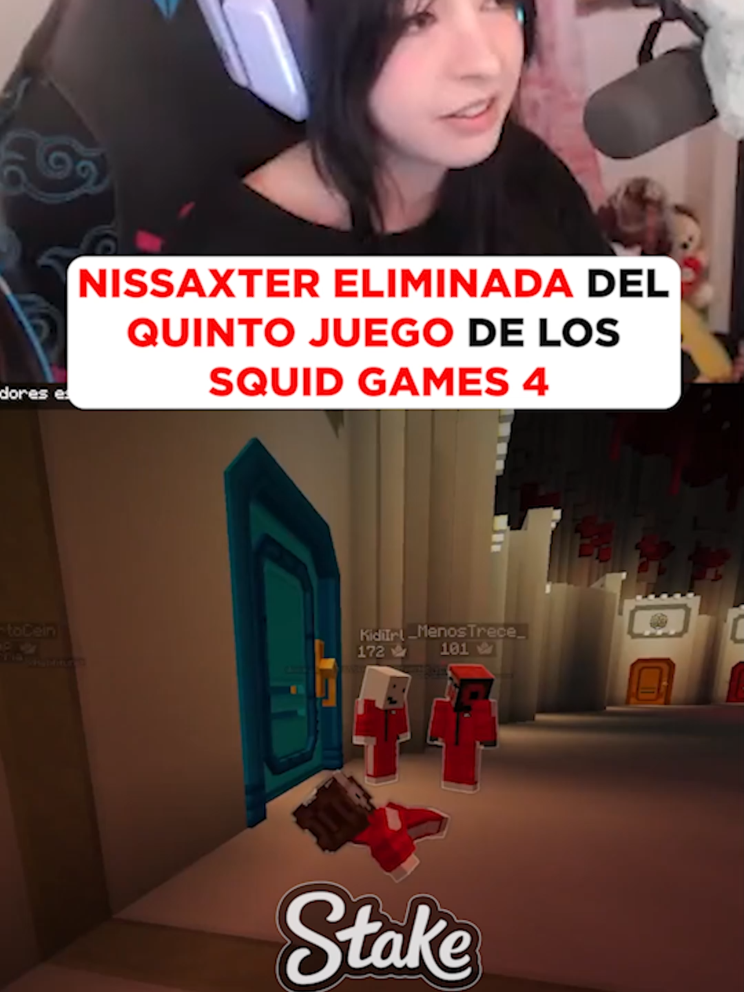 NISSAXTER ELIMINADA DE LOS SQUID CRAFT GAMES 4 #nissaxter #vegetta #djmariio #Minecraft #squidgame #españa