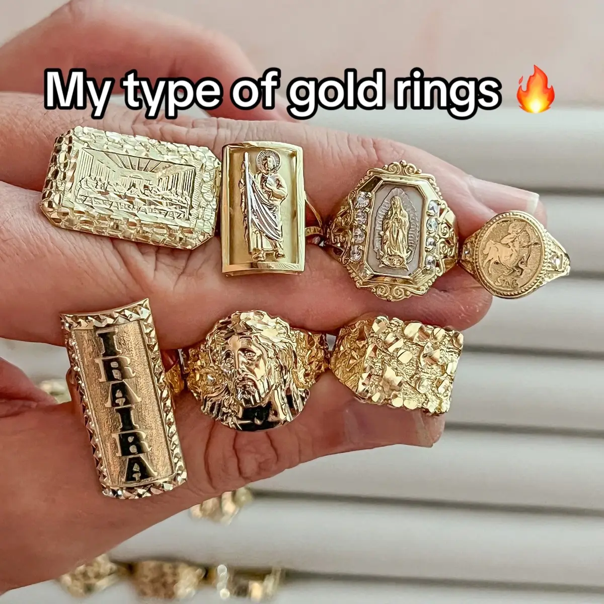 #lastsupperring #nuggetring #sanjudasring #virginmaryring #goldring #gold