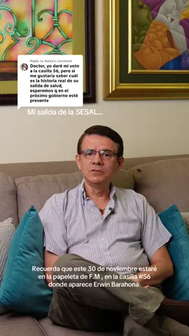 Replying to @Salsa Hoy les explico lo que fue mi salida de la Secretaría de Salud.  Este 30 de noviembre espero tu voto en la Casilla #56 donde aparece Erwin Barahona, Erwin = Matheu  #honduras #sesal 
