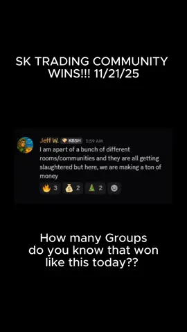 It was a wonderful day in SK Trading Discord. 