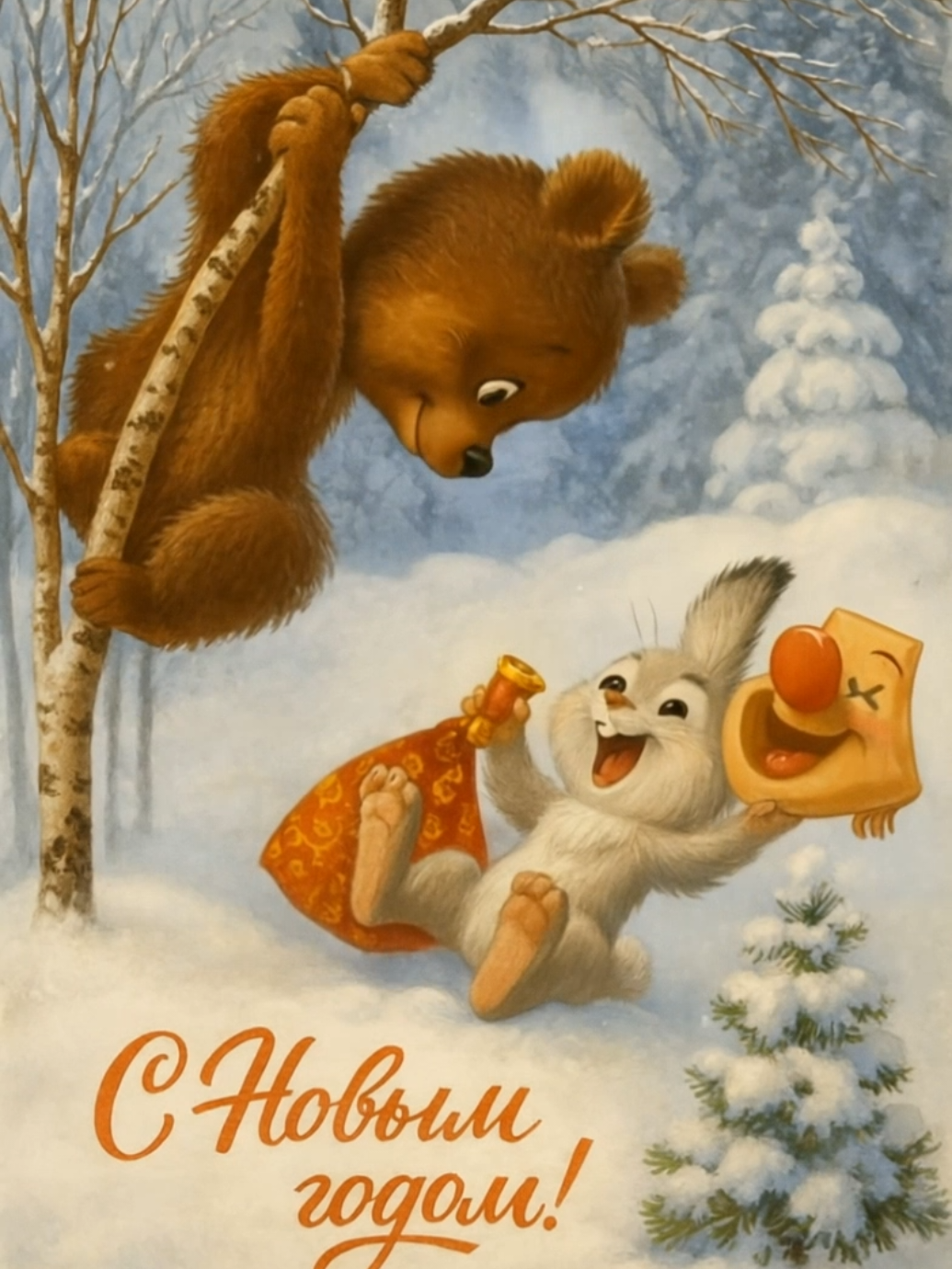 Вы просили. Я сделала. Открытки советские, музыка тоже наша #новыйгод#открытка#aiвидео#ии#нейросеть 