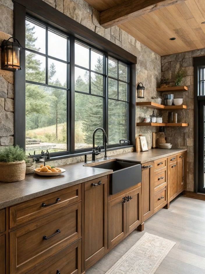 Industrial kitchen perfection meets luxury details. Matte black, brick, steel… this is the vibe 🔥 #fyp #kitchendesign #industrialstyle #luxuryhome #interiordesigntrends #modernkitchen #homerenovation #kitcheninspo #viralhome #darkkitchen #aestheticdesign #loftstyle #kitchenideas #trendingdesign #homeinspiration
