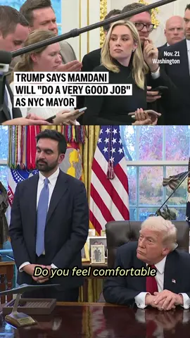 President Donald Trump's meeting at the White House with New York City's Mayor-elect Zohran Mamdani struck a surprisingly friendly tone. Though Trump criticized Mamdani repeatedly during the campaign he was full of praise for Mamdani on Friday. #zohranmamdani #trump #ovaloffice #nyc