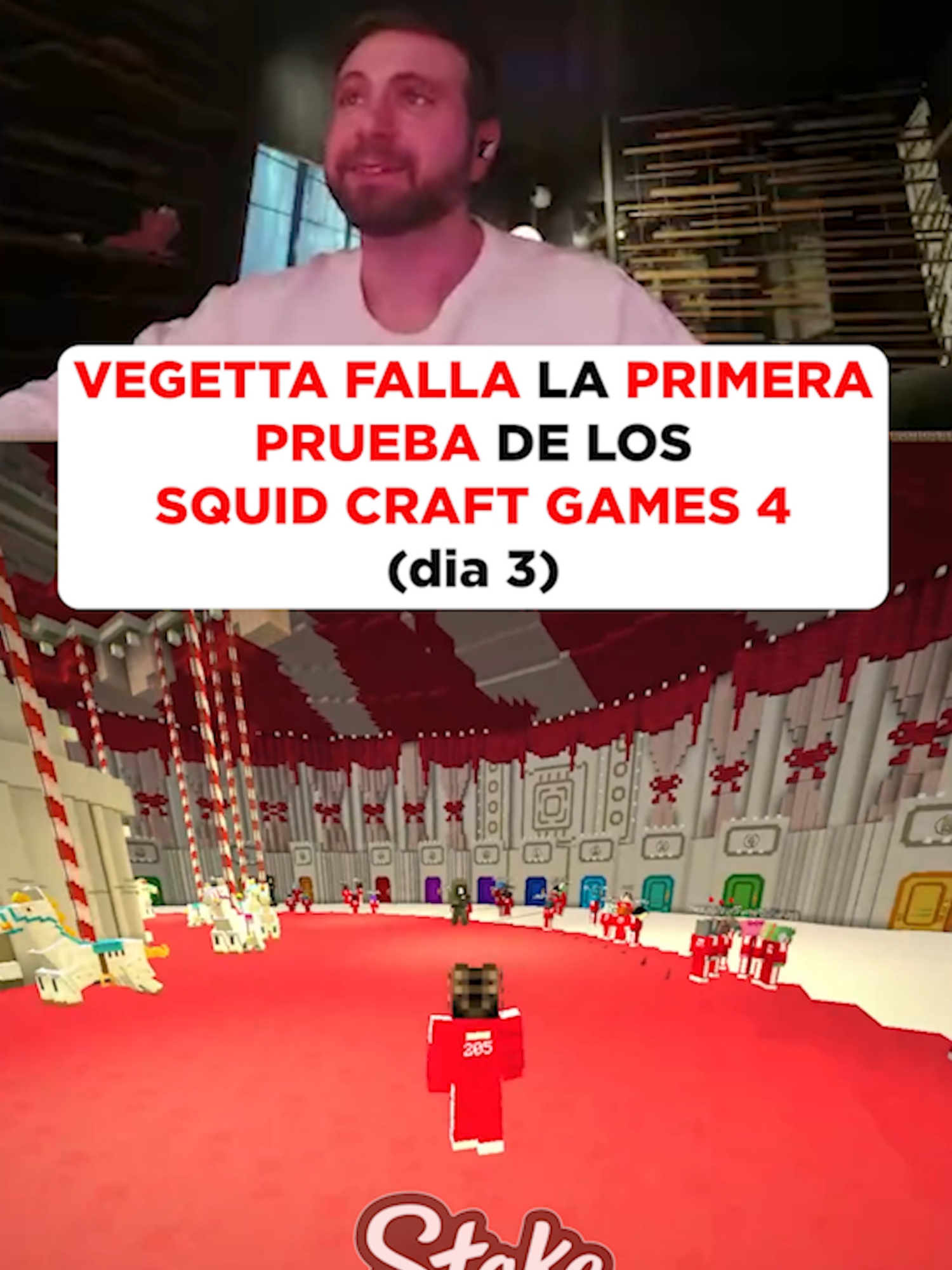 VEGETTA FALLA LA PRIMERA PRUEBA DE LOS SQUID CRAFT GAMES 4 EN EL DIA 3 #squidcraftgames4 #vegetta #españa #kick #twitch #vegetta777 #komanche #elrich #auronplay