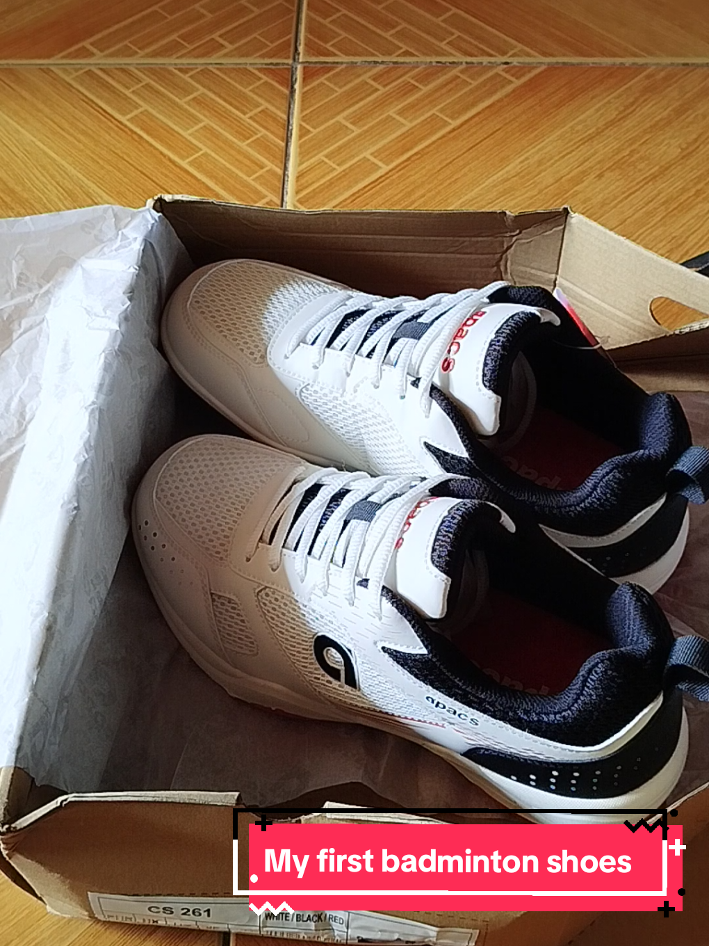 Apacs cs261 badminton shoes unboxing 😇 #fyp #badminton #beginner #shoes 