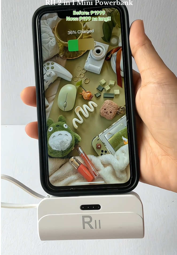 2 in 1 Mini Powerbank 🔋 Get your now!! Disclaimer: prices are subject to change without prior notice. #rii #minipowerbank #powerbank #fyp 
