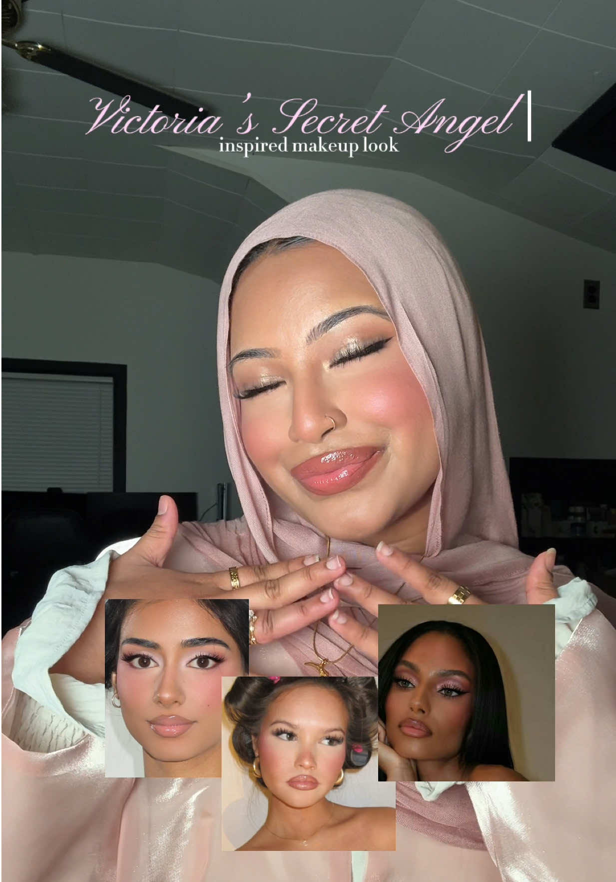 the victorias secret angel makeup but make it brown girl friendly 🤏🤏 almost full face @Huda Beauty!! @ILIA Beauty @LYS Beauty @pradabeauty @tarte cosmetics @Jones Road Beauty #victoriassecretmakeup #makeuptutorial #hijabi 