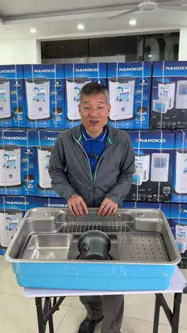 Chậu rửa chén/bát 1 hố bán nguyệt kt 78x48 kèm chạu nhỏ thớt 2in1 giá để dfoof inox #chauruabatbannguyet #cgaurruabatinox #xuhuong #thinhhanh 