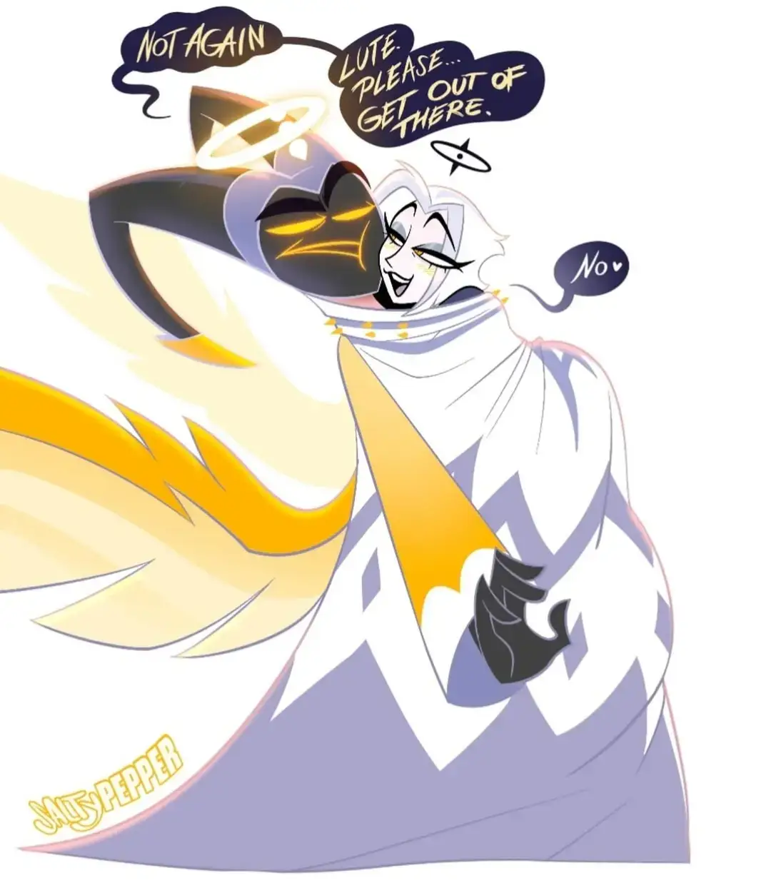 art by saltypeper on Instagram #hazbinhotelart #adamhazbinhotel #lutehazbinhotel #fyp #lutexadam 