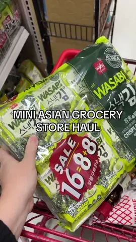 the wasabi rice crackers 🤤 #asianmarket #groceryhaul #asiansnacks #asianfood #ramennoodles 