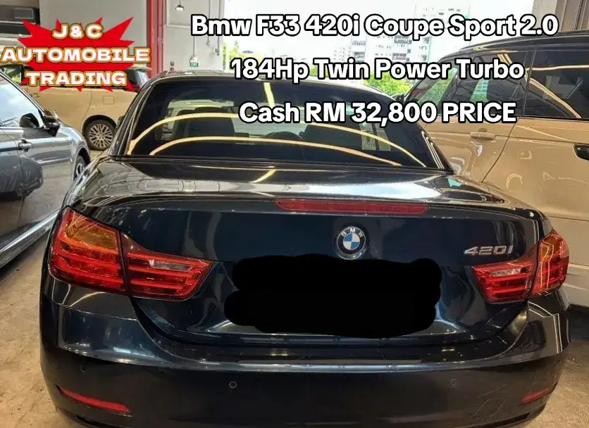 Bmw F33 420i Coupe Sport 2.0 2015yrs 184Hp Twin Power Turbo 6-Speed Convertible Rear wheel drive Export condition  Low Mileage   18