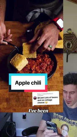 Replying to @lukeinthemtns y’all were right! It’s so good! 😋 @Andrew Bernard #apple #chili #Recipe #healthyrecipe #mealprep 