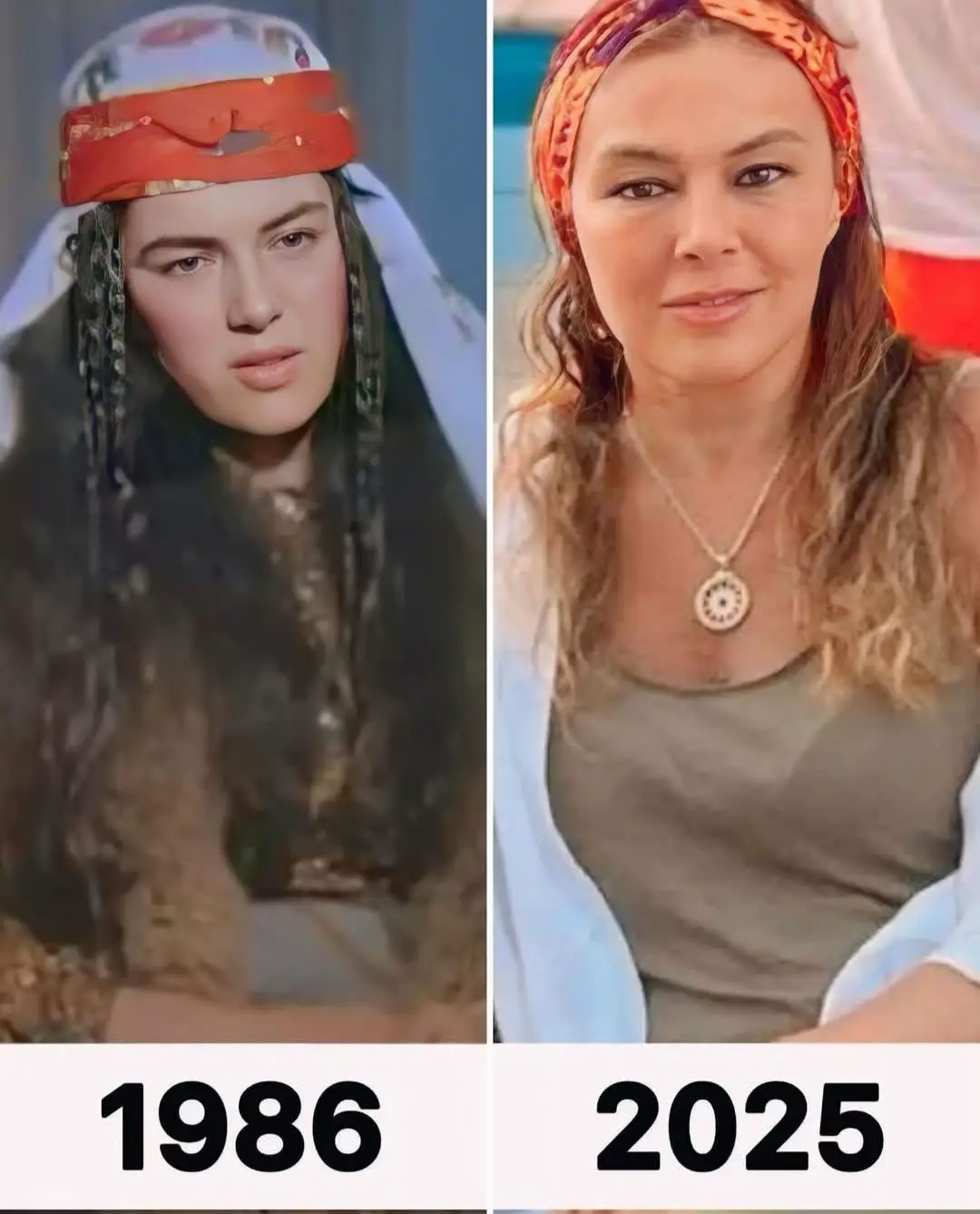 Zaman geçiyor ama Yeşilçam’ın sıcaklığı hep aynı… 1986’daki o masum bakışlardan 2025’in duru güzelliğine uzanan bir yolculuk. Ekranlara damga vuran o zarafet hâlâ ilk günkü gibi… 🤍✨ Nostaljiyi sevenler burada mı? 🎞️