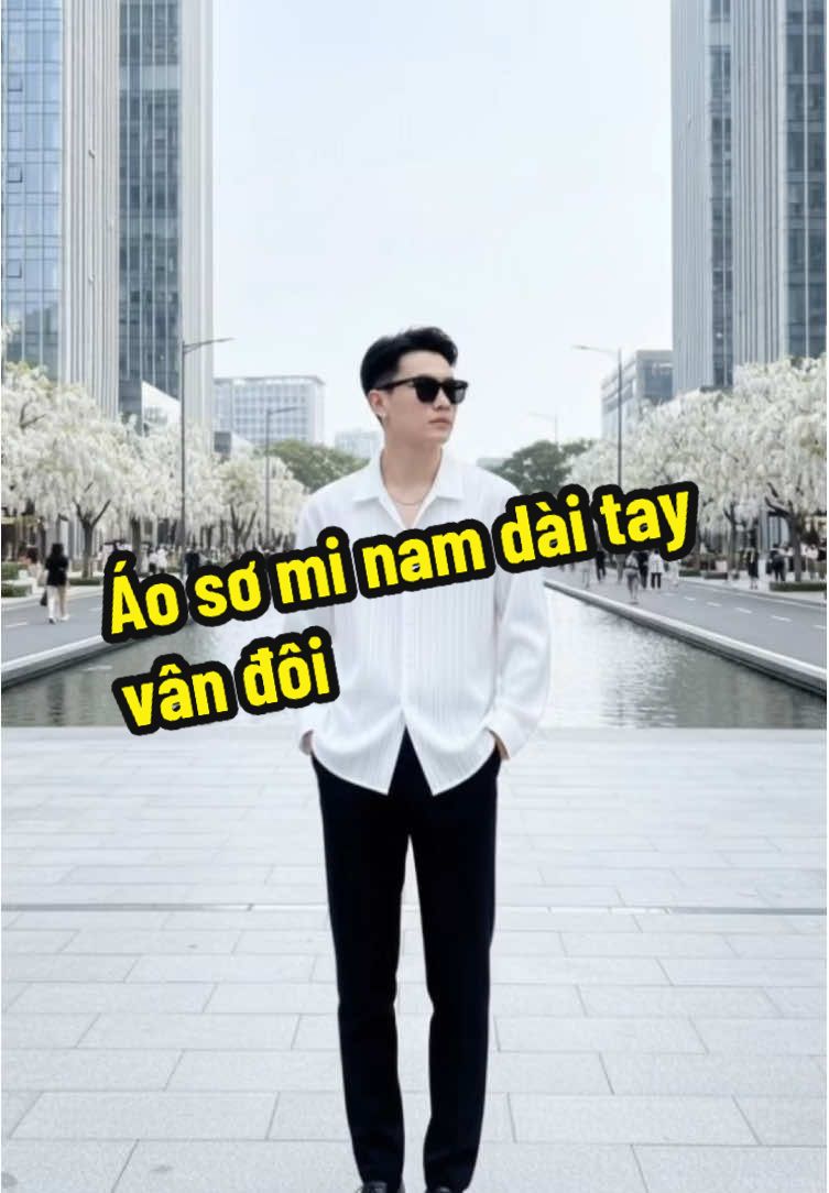 Áo sơ mi nam dài tay vân đôi ##quanghungshop##thoitrangnam##fyp##somi##sominam