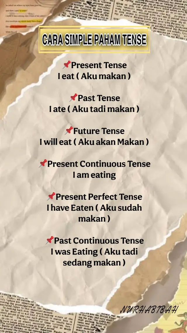 Cara Simple paham Tense . . . Pahami konsep dasar nya dulu Seperti pembagian waktu ✨ #belajarbahasainggris #bahasainggris #tenses #basicenglish #tiktok 