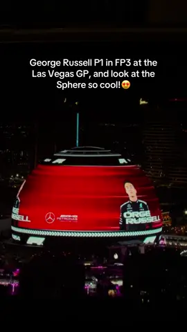 George Russell P1 in FP3 at the Las Vegas GP, and look at the Sphere so cool!😍 #georgerussell #mercedesamg #f1 #lasvegasgp #sphere 