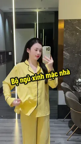 Bộ ngủ kẻ sọc viền đen Maybee #landaulamvo 
