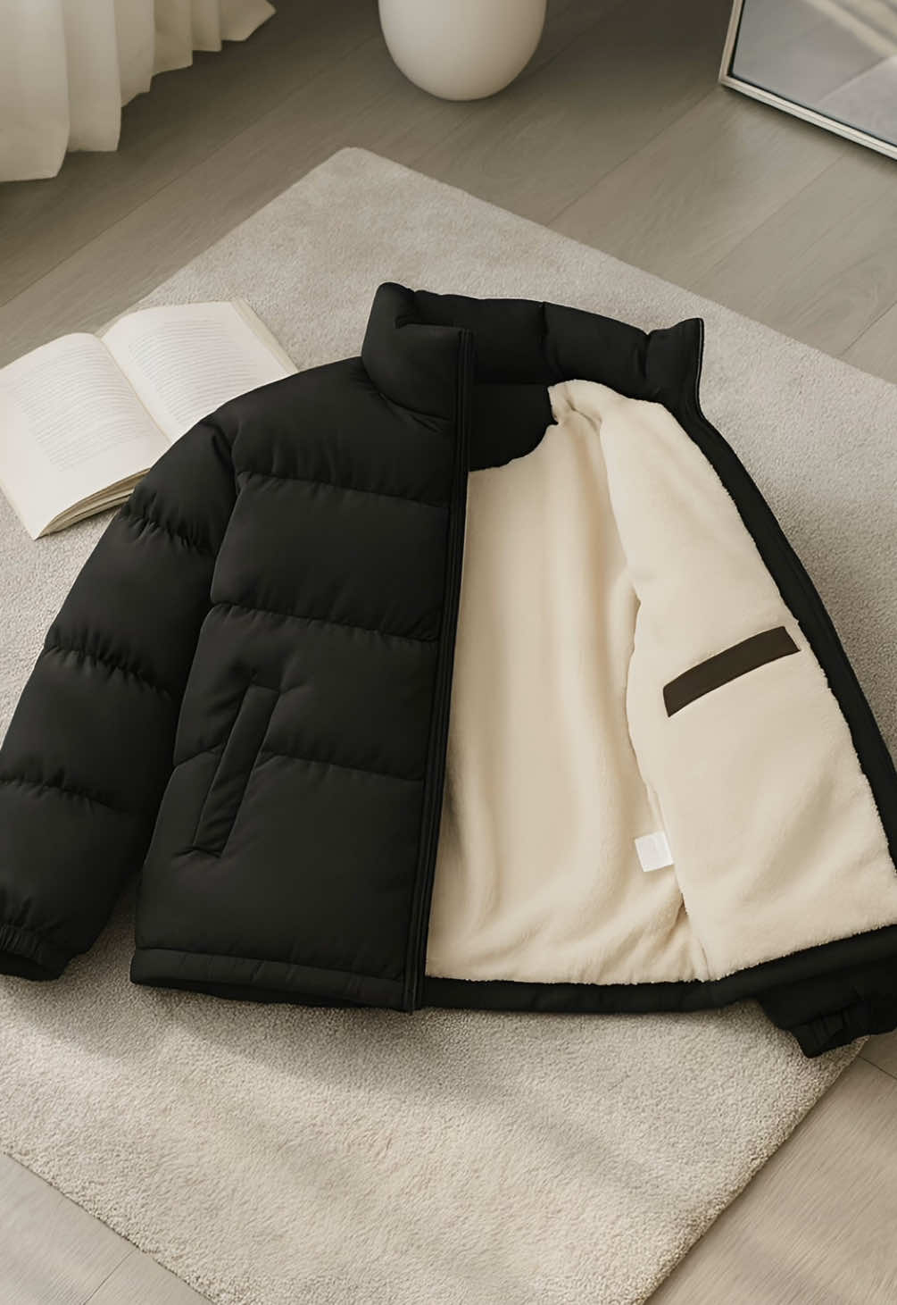 Áo Khoác Phao Lót Lông Cừu Cực Ấm #thoitrangnam #aokhoacphao  @thoitrangnam.hnt 