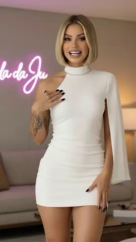 Vestido maravilhoso, recorte no ombro, manga fluída, perfeito pra festa ou momento especial  #luxo #festas #tiktokshop #curtir #mulher 