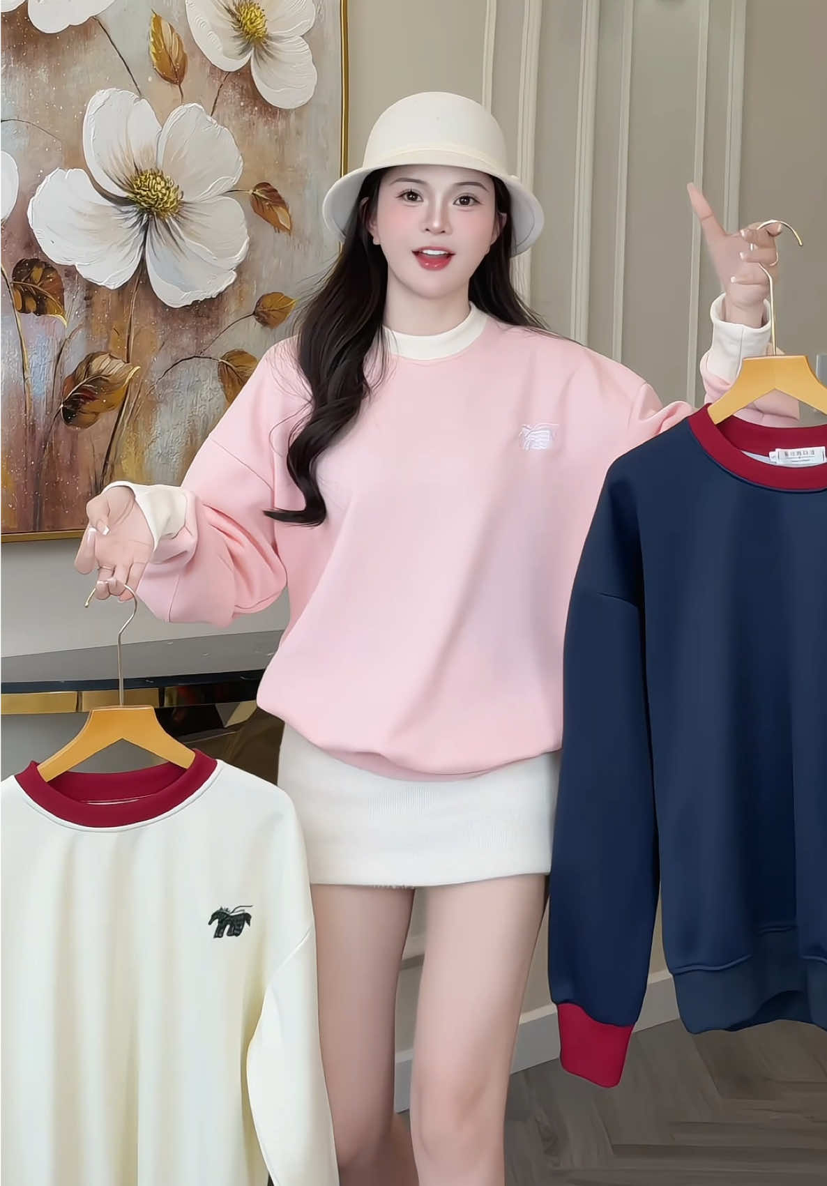 Áo nỉ sweater cổ tròn xinh #champhanreview #aoni 