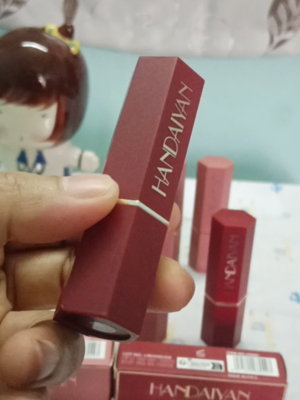 ลิปสติกเนื้อแมทhandaiyan ลิปกันน้ำ  ทาแล้วไม่ติดร่องปาก #lipstick #handaiyan #นายหน้าtiktokshop #สายลม 