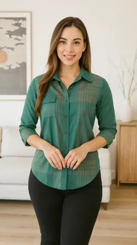 Tendblank 【Posisi pola acak】kemeja  cetak temperamen gaya #kemeja #atasan #fyp #checkout 