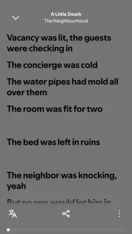 A little death - The Neighbourhood  #theneighbourhood #fyp #fullsong #lyricsvideo #parati 