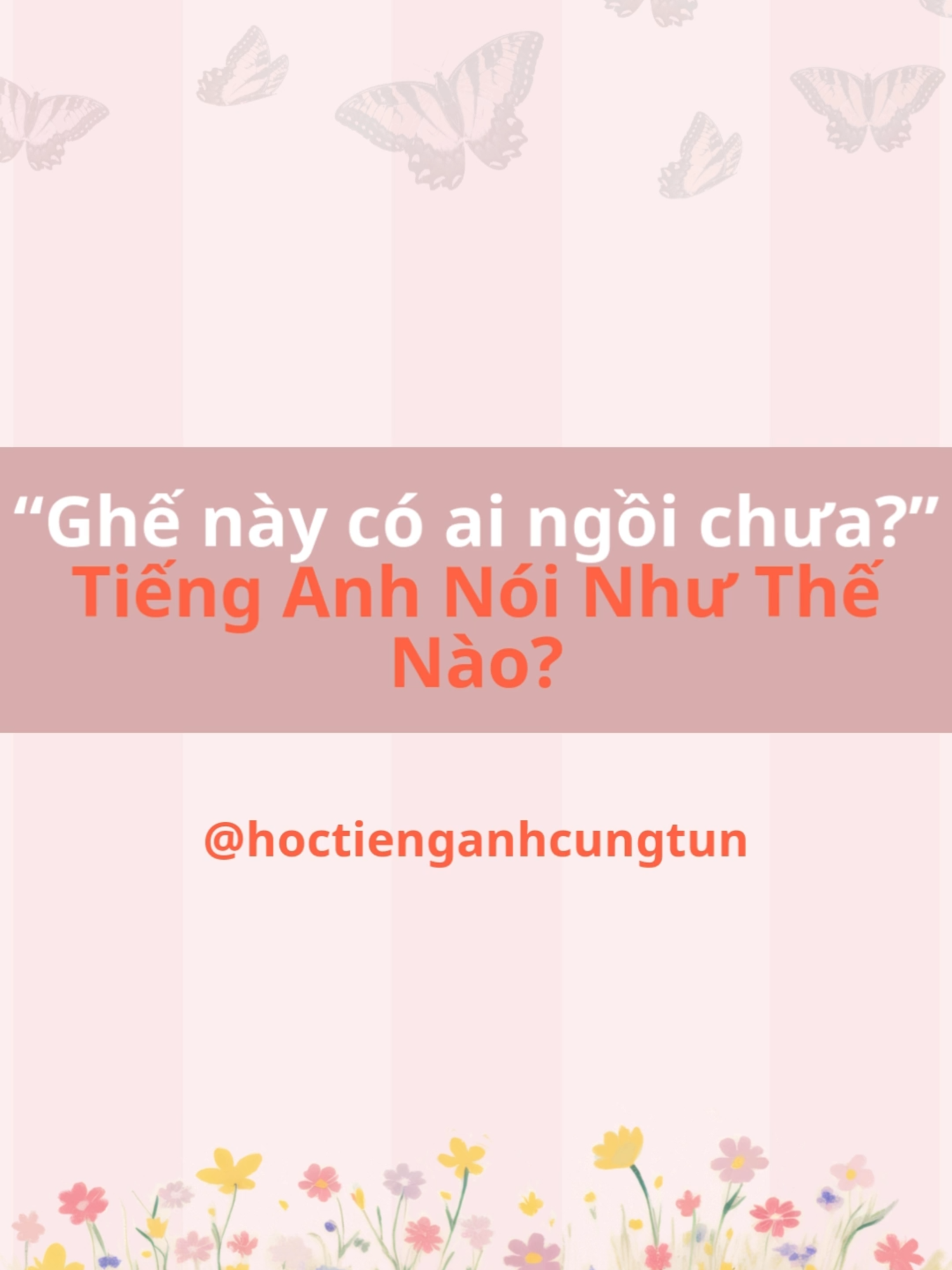 “Ghế này có ai ngồi chưa?” Tiếng Anh Nói Như Thế Nào? -------------- Các bạn ơi,  Hãy sử dụng cụm từ cực ngầu này trong giao tiếp nhiều hơn để thể hiện trình độ tiếng Anh mượt hơn Sunsilk của chúng mình nha   ----------------  #hoctienganhcungtun #hoccungtiktok #english#cumtutienganhthongdung