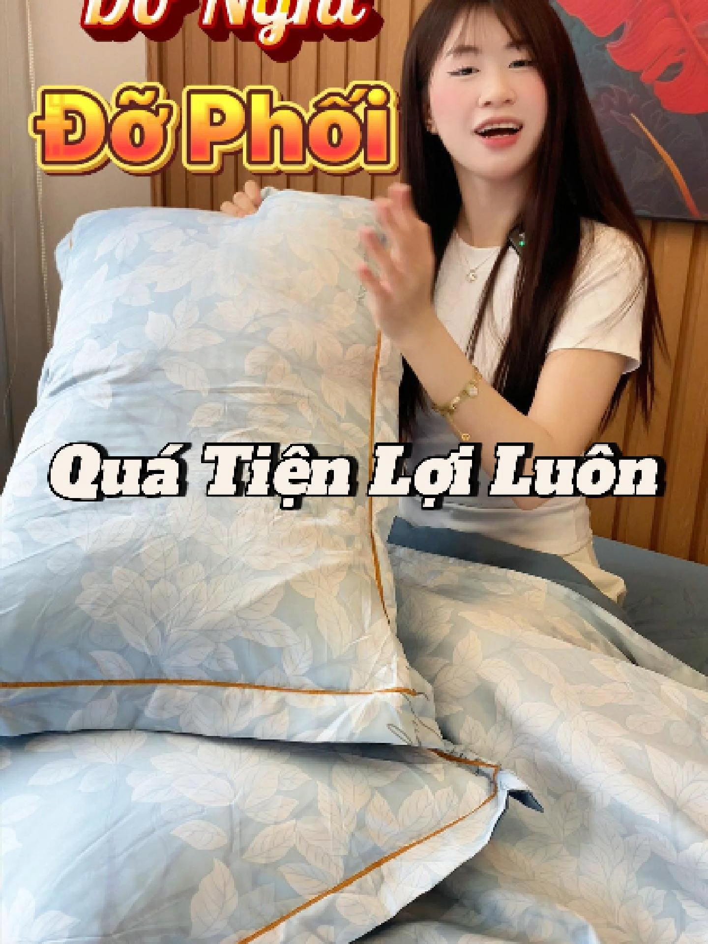 Một bộ chăn ga đầy đủ cả ga và gối đỡ nghĩ đỡ phối  #tomatolovehome #changa #changaluathai #bo4mon