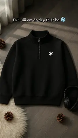 Áo Sweater Cổ Zip Vải Nỉ 2 Da #sweater #xuhuong 