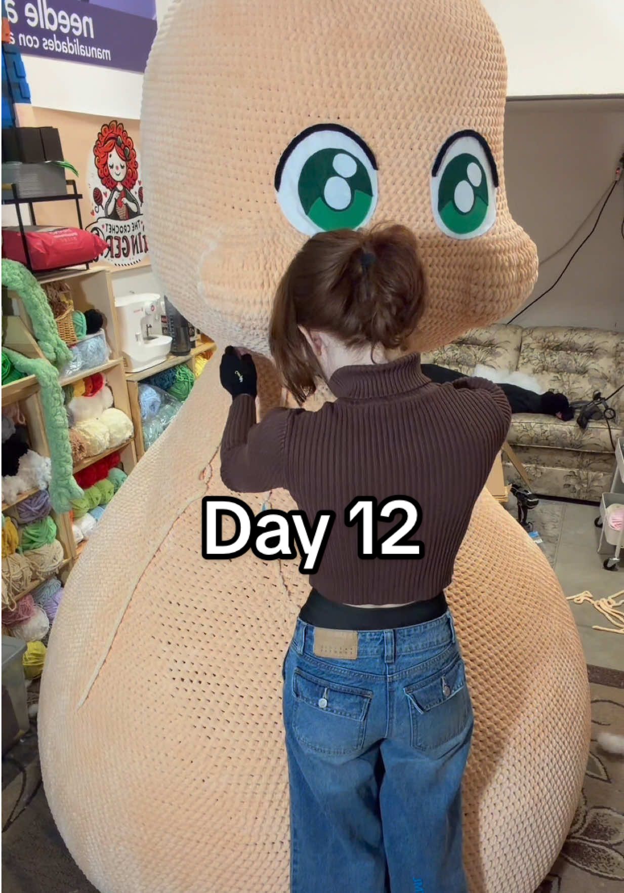 Day 12 of this Life-size CaseOh series🌍🧡🩵 Look out for the hidden codes! Use the at checkout on Steam to get Waterpark Sim for free!🥰 #crochet #amigurumi #caseoh #twitchstreamer #crochetersoftiktok