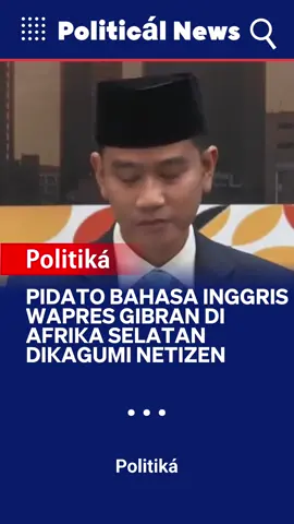Wakil Presiden Republik Indonesia, Gibran Rakabuming Raka, mendapat pujian luas dari netizen atas pidatonya dalam bahasa Inggris yang fasih saat menghadiri Konferensi Tingkat Tinggi (KTT) G20 di Johannesburg, Afrika Selatan, Jumat (21/11/2025).  Dalam forum bergengsi tersebut, Gibran mewakili Presiden Prabowo Subianto menyampaikan salam dan pesan penting terkait penguatan kerja sama ekonomi antara Indonesia dan negara-negara Afrika. Pidato Wapres Gibran yang disampaikan dengan percaya diri dan artikulasi bahasa Inggris yang baik ini berhasil menarik perhatian publik.  Banyak netizen yang mengapresiasi kemampuannya berbahasa Inggris, sekaligus melihat bahwa Gibran mampu tampil profesional dan meyakinkan di forum internasional tingkat tinggi. Dalam pidatonya, Gibran menekankan pentingnya hubungan yang saling menguntungkan antara Indonesia dan Afrika, khususnya dalam mendorong pertumbuhan ekonomi yang inklusif dan kolaborasi di berbagai sektor seperti pertanian, energi, dan manufaktur. “Africa is the future and Indonesia wants to build that future together with Africa,” ujarnya yang menjadi sorotan positif di media sosial. Pidato ini bukan hanya menunjukkan kualitas kepemimpinan Gibran sebagai wakil presiden, tetapi juga memperkuat citra Indonesia yang aktif dan kompeten dalam diplomasi internasional.