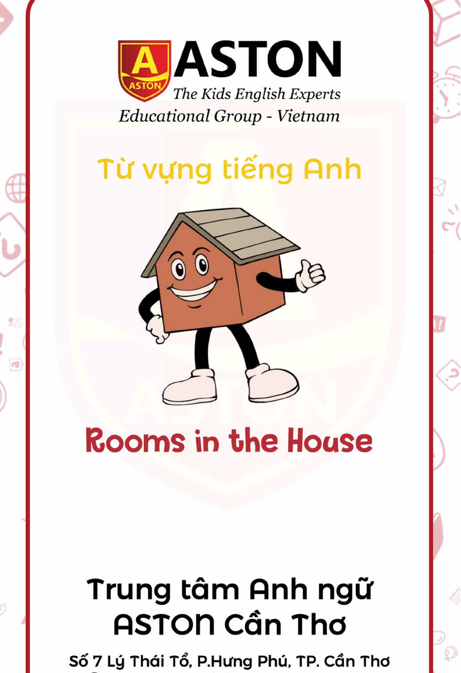 Học từ vựng tiếng Anh chủ đề Rooms in the House cùng ASTON nhé #tuvungtienganh #tienganh #english #englishaston #shorts 